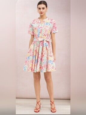 NWT Chicwish Romantic Floral Mini Dress XS Tie Waist